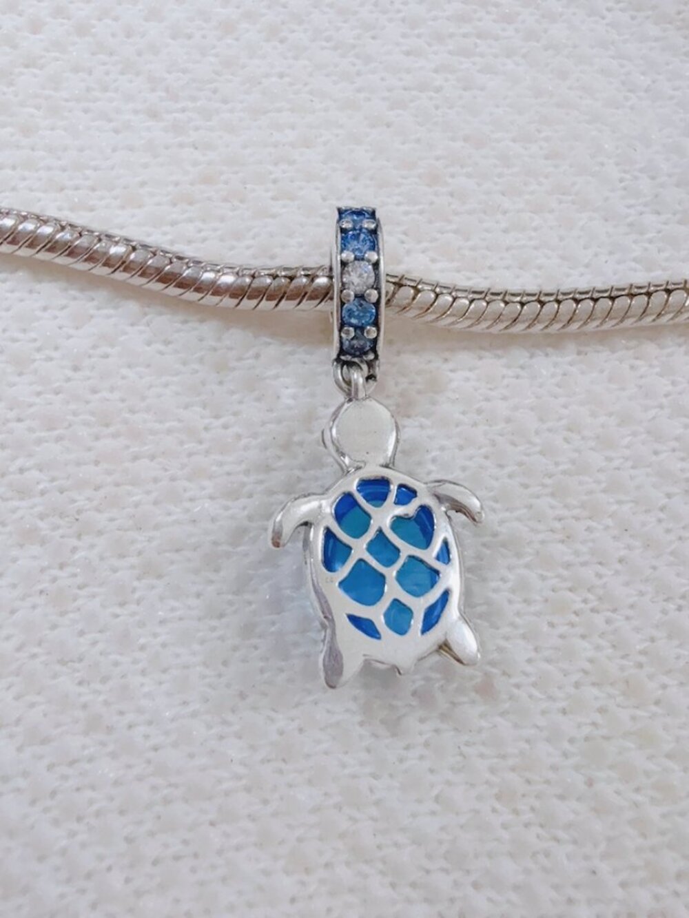 Blue Murano Sea Turtle Dangle Charm Silver Charm For Pandora Bracelet Necklace - Picture 7 of 7